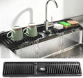 24 Inch Longer Silicone Faucet Mat, 7Slope Fast Self-draining