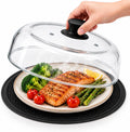 UFORU 10 Inch Glass Microwave Splatter Cover for Food with Steam Vent