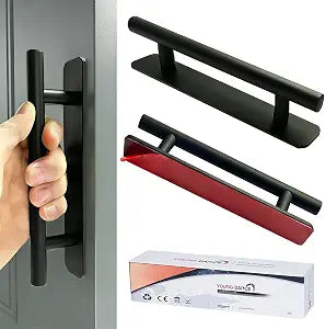 Self-Adhesive Shower Door Handle 6 Inch Black MatteGlass Shower Door HandleWidely Used in Bathroom Glass Doors, Wooden Doors, etc.