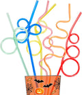 LEDUO 30 Reusable Silly Crazy Straws for Kids Adluts Halloween Party Favors