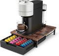 EVERIE Coffee Pod Drawer for Vertuo Pods, Flexible Slots, Rustic Brown
