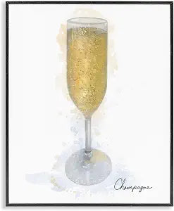 Champagne Glass Shimmer Dining Room, 11 x 14 Inch Framed Gicle Print