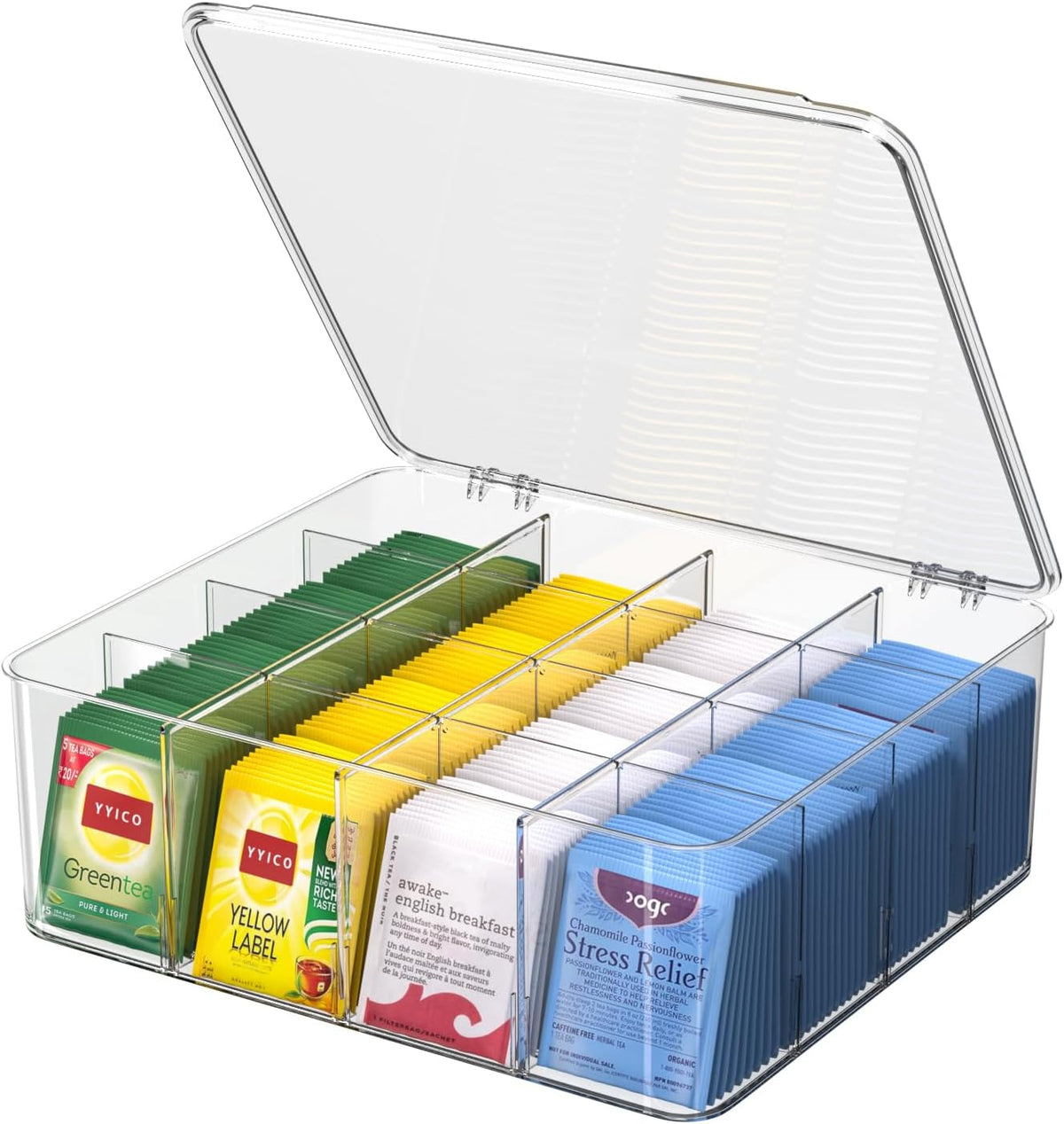 Tea Bag Organizer With Lid: XXL Tea Box for Tea Organizer And Storage