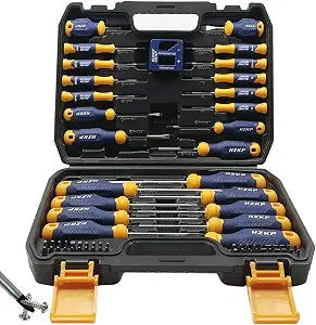 SUNHZMCKP Magnetic Screwdriver Set 66-Piece, S2- Alloy Tool Steel, Includes Slotted/Phillips/Torx Mini Precision Screwdrivers, Replaceable Screwdriver Bits With Sturdy tool box