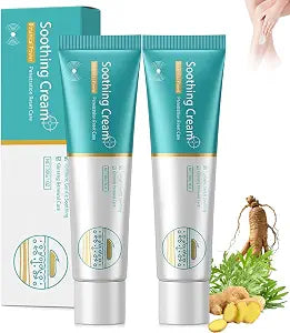 2Pcs Soothing Cream, Herbal Vein Care Cream for Legs & Shoulders, Botanical Massage Cream with Turmeric, Ginseng & Mugwort, Quick Absorb Non-Sticky Daily Hydrating Massage Lotion
