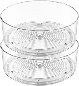 Lazy Susan Organizer, 2pcs 360 Degree Rotating Turntable Organizer