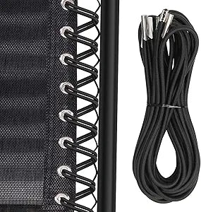 COITEK 4PCS Replacement Cord for Zero Gravity Chair, Universal Elastic Repair Cord for Recliners Replacement Laces Rope for Lounge, Bungee Beach Chair (Black)