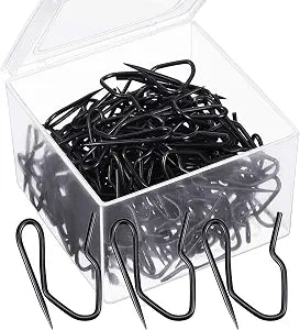 Shappy 120 Pcs Drapery Hooks Pinch Pleat with Box 1.2 Inch, Black