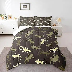Erosebridal Lizard Gecko Comforter Set Twin Size 2 Piece Bedding Set