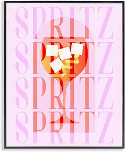 Retro Pastel Spritz Cocktail, 16 x 20 Inch Framed Gicle Print