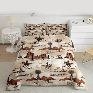 jejeloiu Western Cactus Succulent Duvet Comforter Set Queen Size Kids Boys