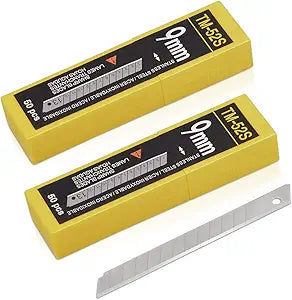 Gomake 9mm Utility Knife Replacement Blades, Snap Off Blades for 9MM Universal Art Knife,Stainless Steel Blades Use in Office, Home, Arts, Crafts - 100PCS