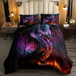 Erosebridal Magic Dragon Comforter Set Twin Size 2 Piece Bedding Set
