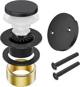 Matte Black Bathtub Drain Kit with Overflow and Hair Catcher