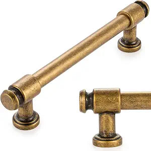 KOOFIZO 10 Pack 5 in Antique Brass Cabinet Pulls, Brass Drawer Handles P11