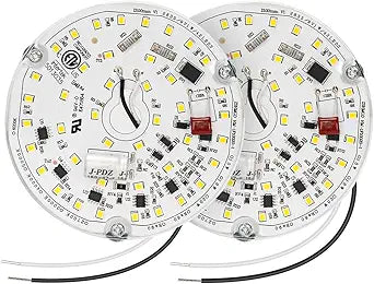 2 Pack LED Ceiling Fan Light Replacement Kit, Retrofit for Ceiling Lights, 15W 120V 5000K CRI90, Dimmable Engine for Pendant, Lantern