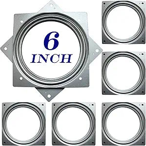 6Pack 6Inch Lazy Susan Hardware Square Rotating Bearing Plate Turntable