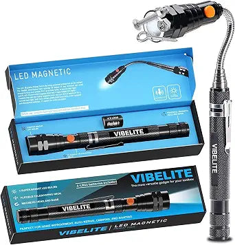 VIBELITE Extendable Magnetic Flashlight Magnet Pickup Tool, Gifts for Men