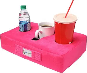 The Original Cup Cozy Pillow Gray-As Seen on TV-The World's Best Couch/Bed/Car Cup Holder for Drinks/Snacks/Remotes! (Pink)