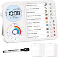 3-in-1 Visual Timer & ADHD Tool for Kids - ADHD Task Timer for Adults with Visual Schedule, Chore Chart & Planning Board for Home, School, Classroom, Work (White)