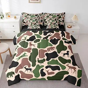 Erosebridal Camo 7 Piece Bedding Set Full Deer Bear