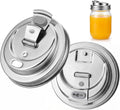 2 Pack Wide Mouth Mason Jar Lids, Stainless Steel Mason Jar Drinking Lids with Leakproof Seal, Reusable Sip Lids for Mason Jar Accessories
