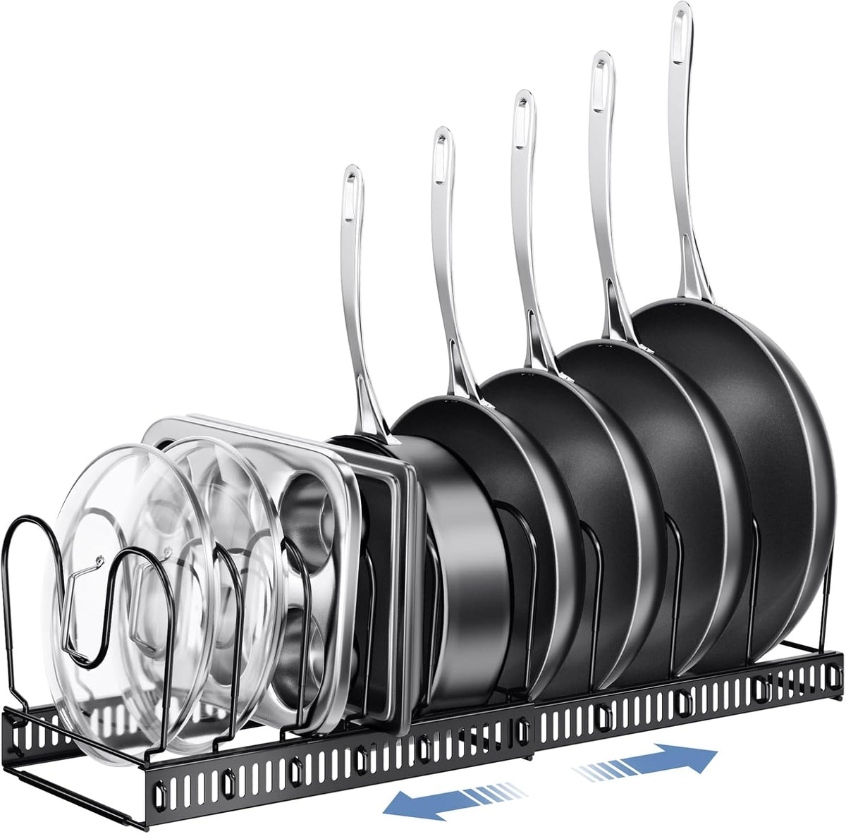ORDORA Expandable Pots and Pans Organizer under Cabinet with 10 Dividers