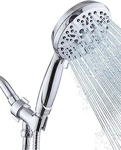 Shower Head with Handheld High Pressure-Full Body Coverage Powerful Rain Showerhead Extra 60" Long Hose and Adjustable Brass Joint Holder- The Perfect Detachable Heads for Bathroom Upgrade