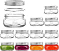 Tebery 12 Pack Home Glass Mason Jars with Silver Metal Lids and Bands, 8-Ounce Wide Mouth Glass Canning Jars for for Canning, Preserving, Meal Prep, Overnight Oats, Jam, Jelly