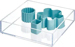 iDesign Clarity Kitchen Drawer Organizer, 8" x 8" x 2", Clear