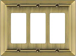 Metal Wall Plate for Electrical Outlets, Applicable to Triple Decoretor