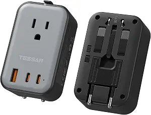 TESSAN Travel Adapter 009, PD 20W Universal Power Adapter 2 USB C 1 USB A