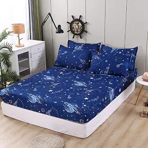 Feelyou Kids Galaxy Fitted Sheet King Size for Children