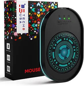 TECH8 USA Undetectable Mouse Mover Jiggler with Ambient Glow Ring and Hologram Disc for Laptops, PC, No Software, Random Movement, Designed, Patented and Trademarked in USA - 3D Hologram Alien