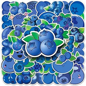 50Pcs Blueberry Stickers Waterproof Vinyl Decals