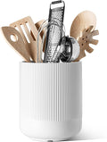 LE TAUCI Large Ceramic Kitchen Utensil Holder for Countertop, White