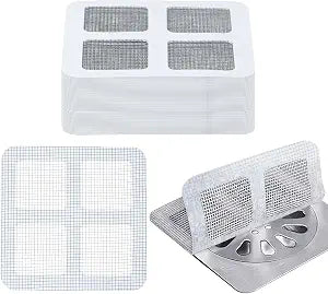 Mini Skater Shower Drain Hair Catcher Bathtub Drain Strainer Floor Drain Mesh Stickers for Bathroom Kitchen Sink Flat Drains Cover Filter Human Pet Hair Stopper (20, 4 x 4 inch)