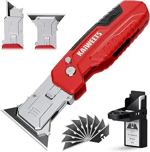 KAIWEETS 2-in-1 Utility Knife, Razor Blade Scraper, Box Cutter for EDC