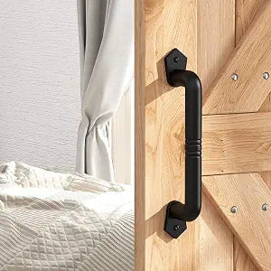 skysen Sliding Barn Door Handle Pull Black for Sliding Barn Door,Gate 9'' Black(607)