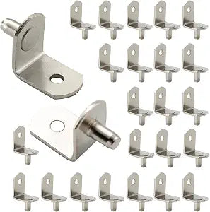 3/16 Inch Shelf Pins, Right Angle Cabinet Shelf Supports, 25 Pack