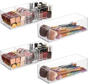 Acrylic Organizer 4-Piece Makeup Organizer Set