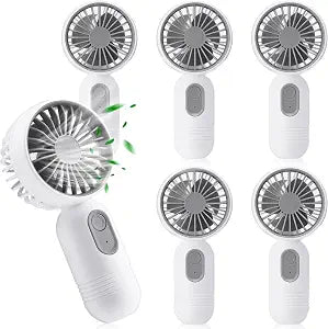 Rossesay 6 Pcs Mini Portable Fan 3 Speed Rechargeable, White