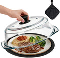 Glass Microwave Splatter Cover for Food with Silicone Trivet