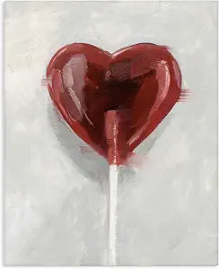 Heart Shaped Lollipop Romance, 16 x 20 Inch Canvas Wall Art