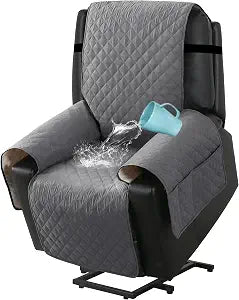 H.VERSAILTEX 100% Waterproof Power Lift Recliner Chair Cover Non-Slip Electric Reclining Cover for Recliner Chair Washable Power Lift Recliner Cover Stay in Place Ideal Furniture Protector, Gray