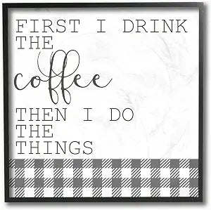'Coffee Funny Word Kitchen Dining Room Neutral'| Framed Giclee Art