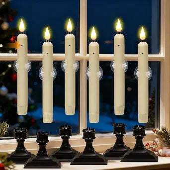 Christmas Window Flameless Candles Sensor Dusk to Dawn Battery Operated