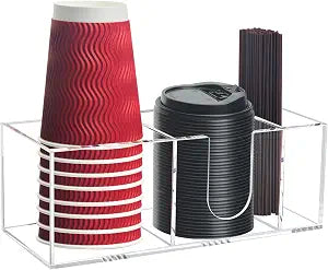 Coffee Cup Holder for Countertop, Acrylic Coffee Station Organizer