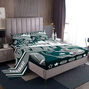 Feelyou Football Bed Sheets Set Queen Size Boys Women Men Rugby Sports City