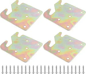 4 Sets Bed Rail Hook Plates, Fitting Bracket for Bed Frames